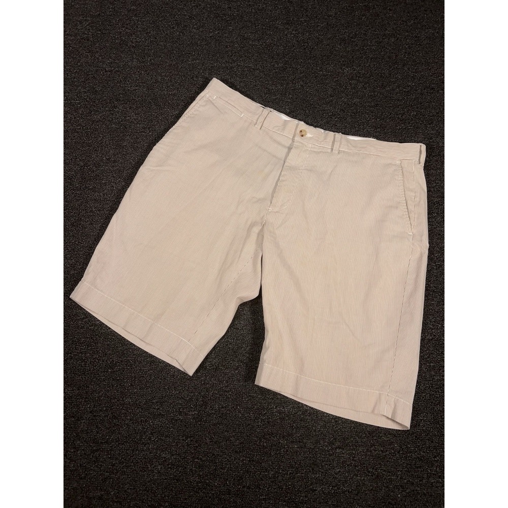 Polo Ralph Lauren Seersucker Shorts Men's 38 Brown Striped‎ Preppy Coastal